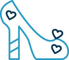 High Heels Line Blue Two Color Icon vector