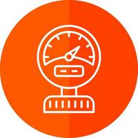 Pressure Gauge Line Yellow White Icon vector