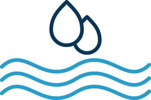 Water Drop Line Blue Two Color Icon vector