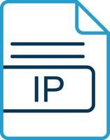 ip archivo formato línea azul dos color icono vector