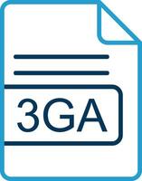3GA File Format Line Blue Two Color Icon vector