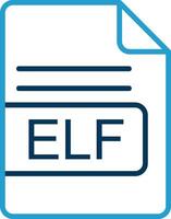 ELF File Format Line Blue Two Color Icon vector