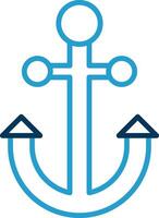 Anchor Line Blue Two Color Icon vector