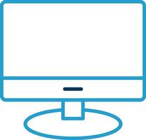Lcd Line Blue Two Color Icon vector