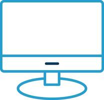 lcd línea azul dos color icono vector