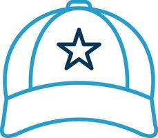 Cap Line Blue Two Color Icon vector