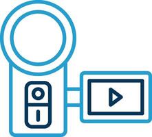 Camera Line Blue Two Color Icon vector