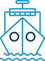 Ship Line Blue Two Color Icon vector