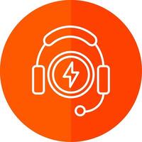 Headphones Line Yellow White Icon vector