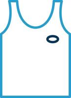 Tank Top Line Blue Two Color Icon vector