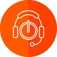 Headphones Line Yellow White Icon vector