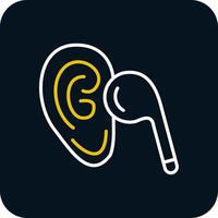 Listen Line Yellow White Icon vector