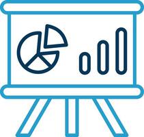 Whiteboard Line Blue Two Color Icon vector