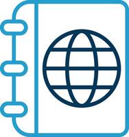 Travel Guide Line Blue Two Color Icon vector