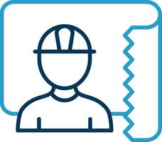 Architect Line Blue Two Color Icon vector