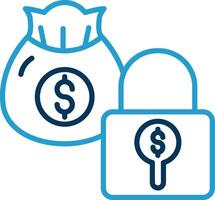 Secure Payment Line Blue Two Color Icon vector