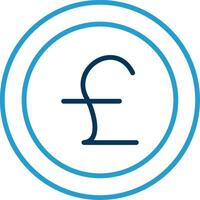 Pounds Line Blue Two Color Icon vector