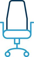 Chair Line Blue Two Color Icon vector