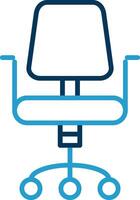 Chair Line Blue Two Color Icon vector