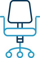 Chair Line Blue Two Color Icon vector