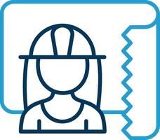 Architect Line Blue Two Color Icon vector