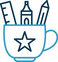Cup Line Blue Two Color Icon vector