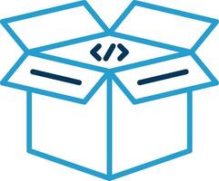 Open Box Line Blue Two Color Icon vector