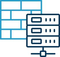 Firewall Line Blue Two Color Icon vector