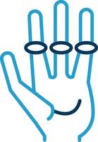 Alien Hand Line Blue Two Color Icon vector