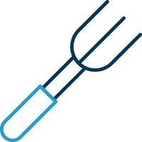 Fork Line Blue Two Color Icon vector