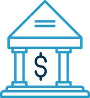 Bank Line Blue Two Color Icon vector