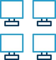 Monitors Line Blue Two Color Icon vector