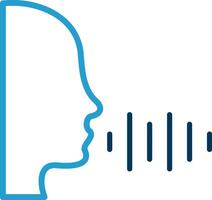 Voice Recording Line Blue Two Color Icon vector