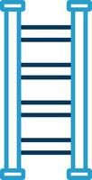 Step Ladder Line Blue Two Color Icon vector