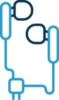 Handsfree Line Blue Two Color Icon vector