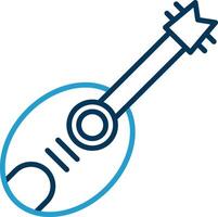 Guitar Line Blue Two Color Icon vector