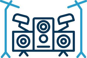 Drum Set Line Blue Two Color Icon vector