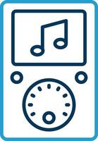 Music Player Line Blue Two Color Icon vector