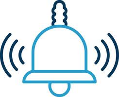 Bell Line Blue Two Color Icon vector