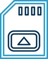 Memory Card Line Blue Two Color Icon vector