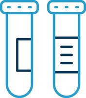 Test Tubes Line Blue Two Color Icon vector