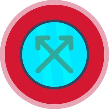 intersecarse plano multi circulo icono vector