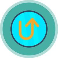 U Turn Flat Multi Circle Icon vector