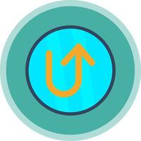 U Turn Flat Multi Circle Icon vector