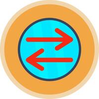 Swap Flat Multi Circle Icon vector
