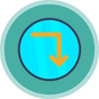 Turn Down Flat Multi Circle Icon vector