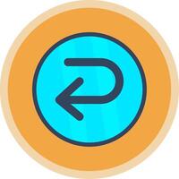 U Turn Flat Multi Circle Icon vector