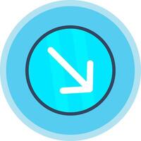 Down Right Arrow Flat Multi Circle Icon vector