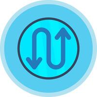 Zigzag Flat Multi Circle Icon vector