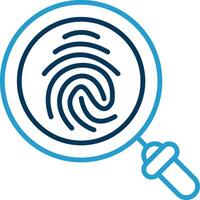 Finger Print Line Blue Two Color Icon vector